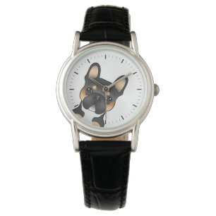 Montre Bouledogue français tricolore noir / Frenchie Chie