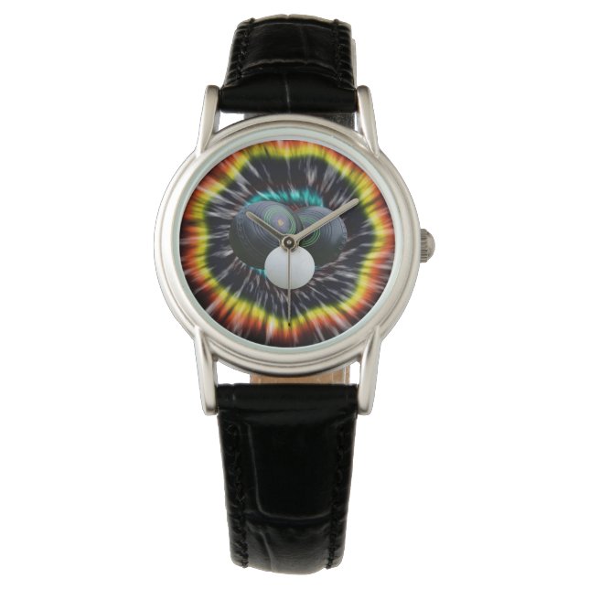 Montre Boules de pelouse Opal Noir Tie Dye (devant)