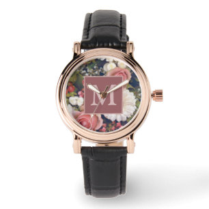 Montre Bouquet de fleurs de roses roses romantiques avec