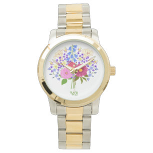 Montre Bouquet de fleurs géant bicolore