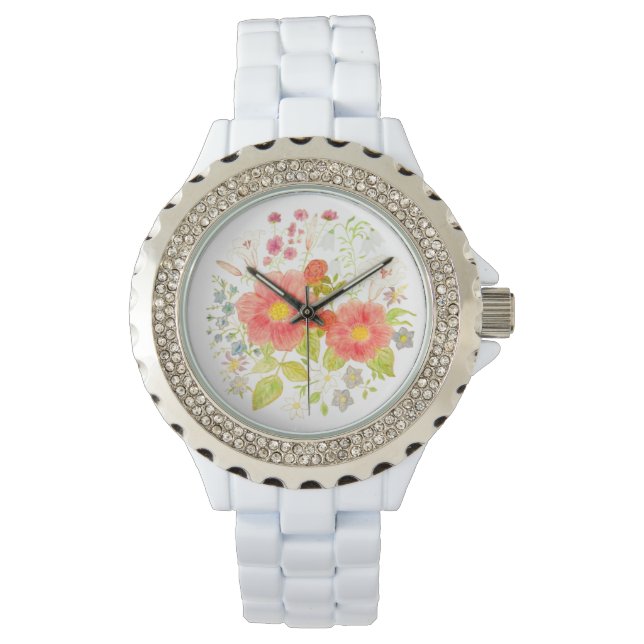Montre Bouquet de fleurs Rose e-Montre (devant)