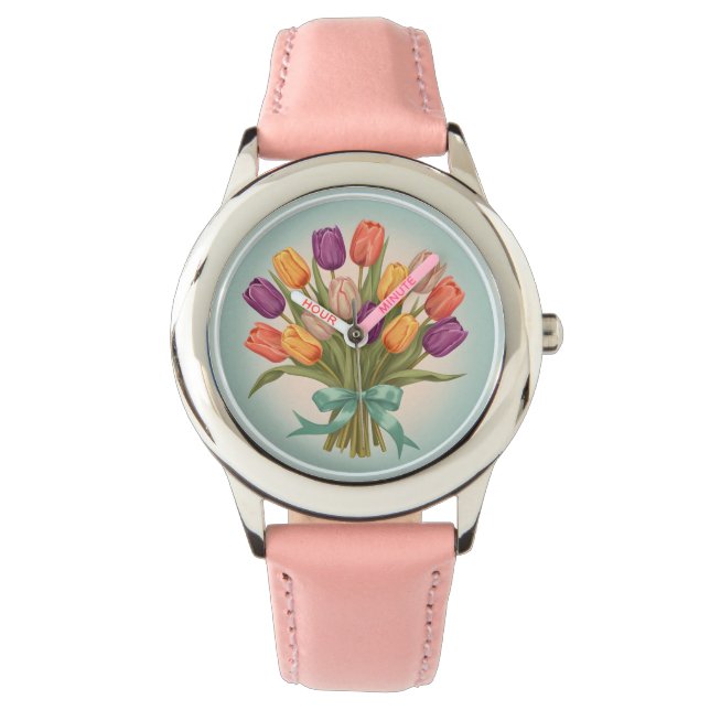 Montre Bouquet de tulipes de printemps (devant)