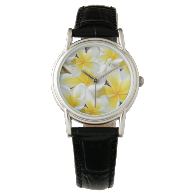 Montre Bouquet Frangipani jaune, (devant)