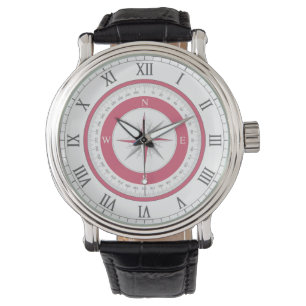 Montre Boussole marine rouge et blanc