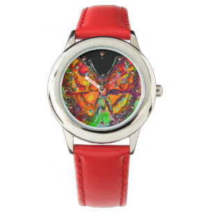 MONTRE BOUTEILLE COLORÉE ROUGE, JAUNE D'OR NOIR