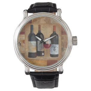 Montre Bouteilles de vin avec le verre