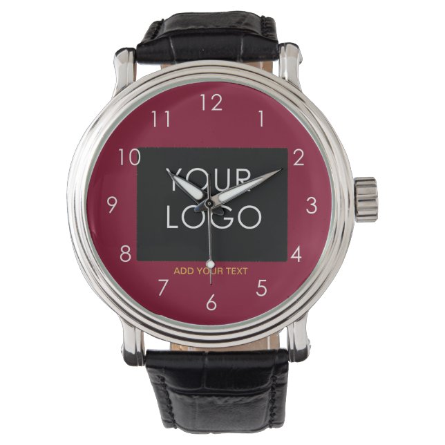 Montre Boutique Burgundy Red Personnalisable Ajouter Votr (devant)