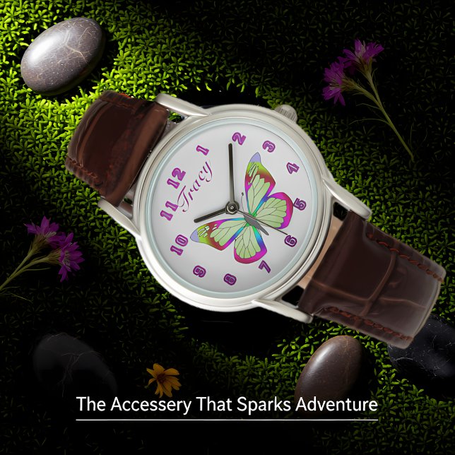 Montre Boutons de sangle en cuir Brown (Créateur téléchargé)