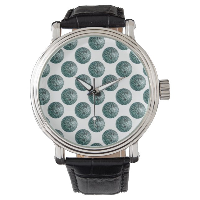 Montre Bowling Ball Leopard Turquoise (devant)