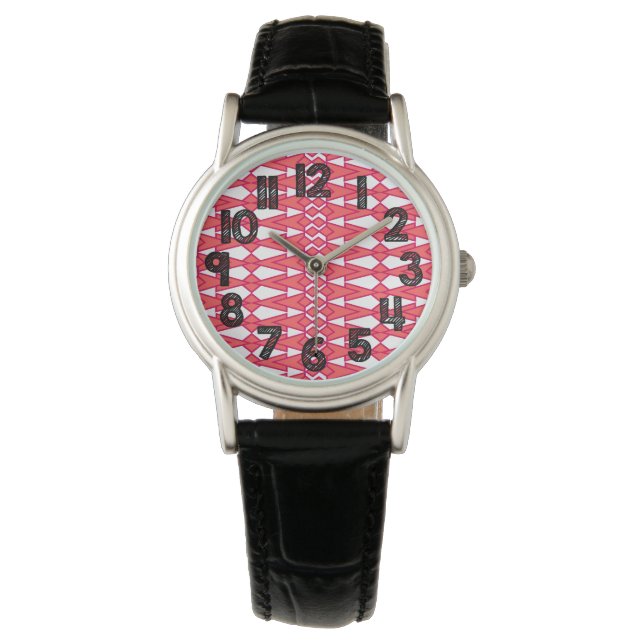 Montre Bowties rouges et roses (devant)