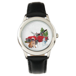 Montre Boxer Red Truck Joyeux Noël Snowman Amoureux des c