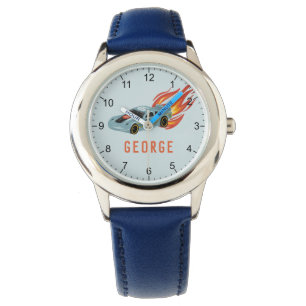 Montre Boys Blue Hot Flames & Racing Car Kids