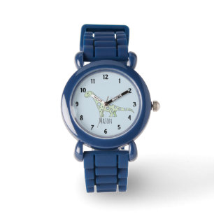 Montre Boys Cute Blue Dinosaur avec le nom Kids