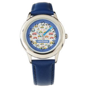 Montre Boys Cute Vehicle Car Pattern Personalized