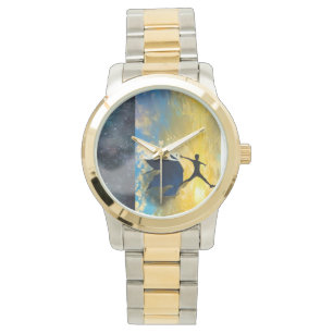 Montre-bracelet à deux tons de sauts de Quantum