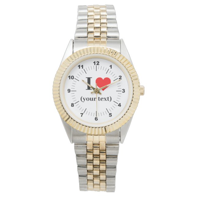 Montre bracelet à deux tons I Heart pour femmes (devant)