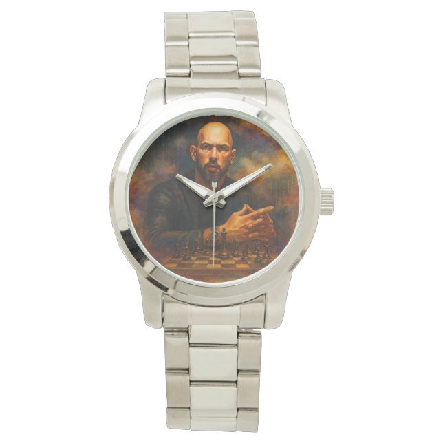 Montre Bracelet Argent Oversize Andrew Tate (devant)