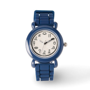 Montre-bracelet bleue avec chiffres arabes moderne