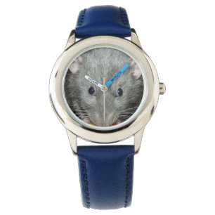 Montre-bracelet bleue de rat d'abruti