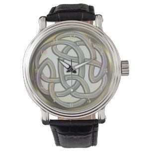 Montre-bracelet celtique de noeud d'or métallique