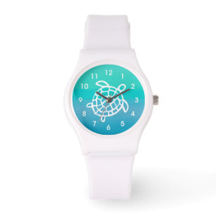 Montre-bracelet d'aquarelle d'océan de tortue de