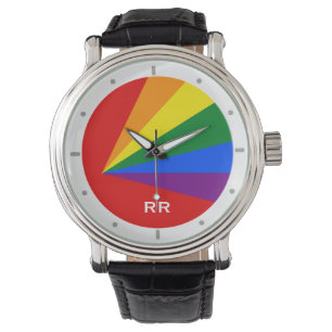 Montre-bracelet de gay pride d'arc-en-ciel de