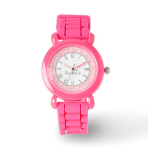 Montre-bracelet de nom de rose d'impression de