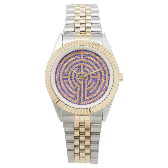 Montre Bracelet Deux Tons Mosaïque Labyrinthe (devant)