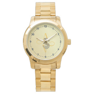 Montre Bracelet élégant doré pour homme de grande taille 