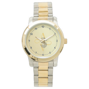 Montre Bracelet élégant doré pour homme de grande taille
