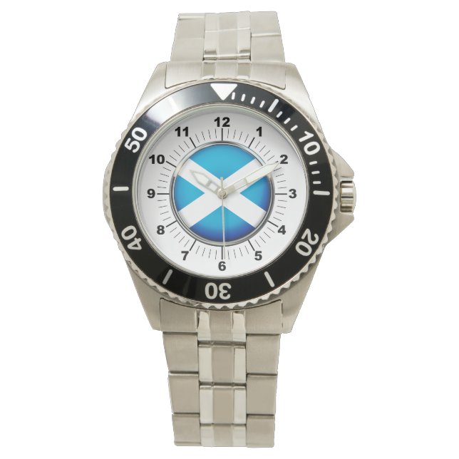 Montre bracelet en acier inoxydable avec drapeau d (devant)
