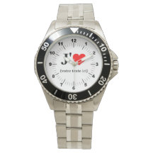 Montre bracelet en acier inoxydable I Heart pour h