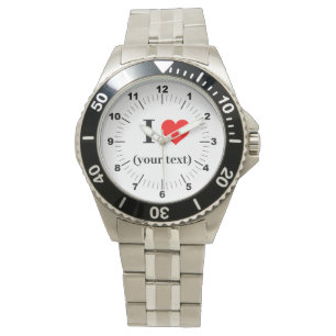 Montre bracelet en acier inoxydable I Heart pour h