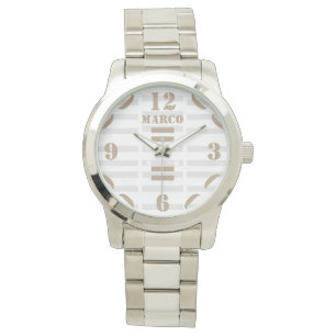 Montre-bracelet en argent féminin surdimensionné