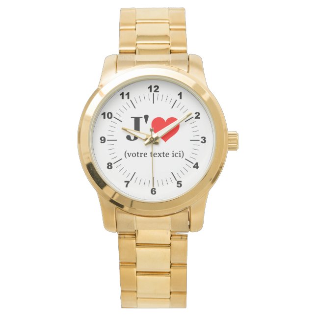 Montre-bracelet en or pour femmes I Heart surdimen (devant)