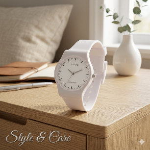 Montre Bracelet en silicone de marque personnalisée blanc
