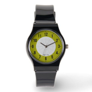 Montre Bracelet en silicone noir avec couleur vert olive