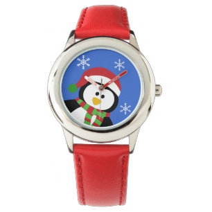 Montre-bracelet mignonne de pingouin de Noël