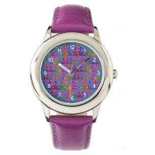 Montre-bracelet multicolore de Flamant rose avec