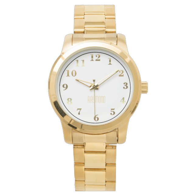 Montre-bracelet or Unisex surdimensionné (devant)