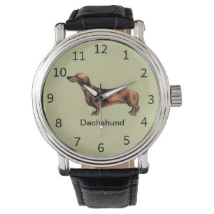 Montre-bracelet personnalisable de chien de teckel