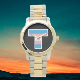 Montre Bracelet T Majuscule Capitale de Fierté Trans Over