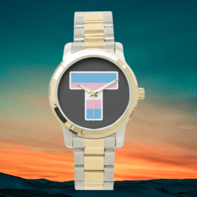 Montre Bracelet T Majuscule Capitale de Fierté Trans Over (Créateur téléchargé)