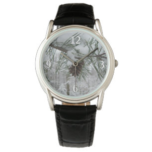 Montre Branche des pins neigeux Photographie de la nature