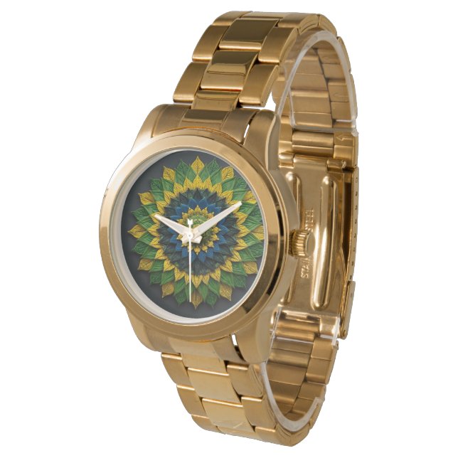 Montre Brazilian Leaf Mandala - Watch (Incliné)