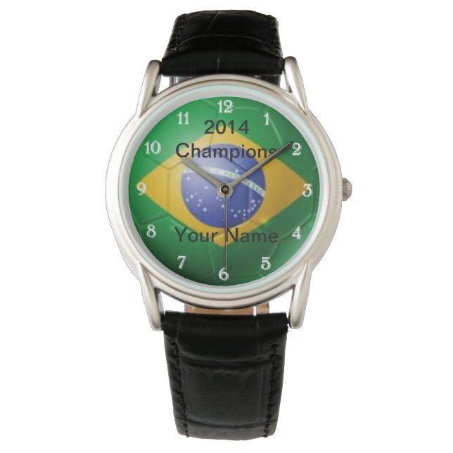 Montre Brésil Drapeau Football Watch (devant)