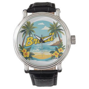 Montre Brésil [Nom du produit] Plage Tropicale Cadeau d'É