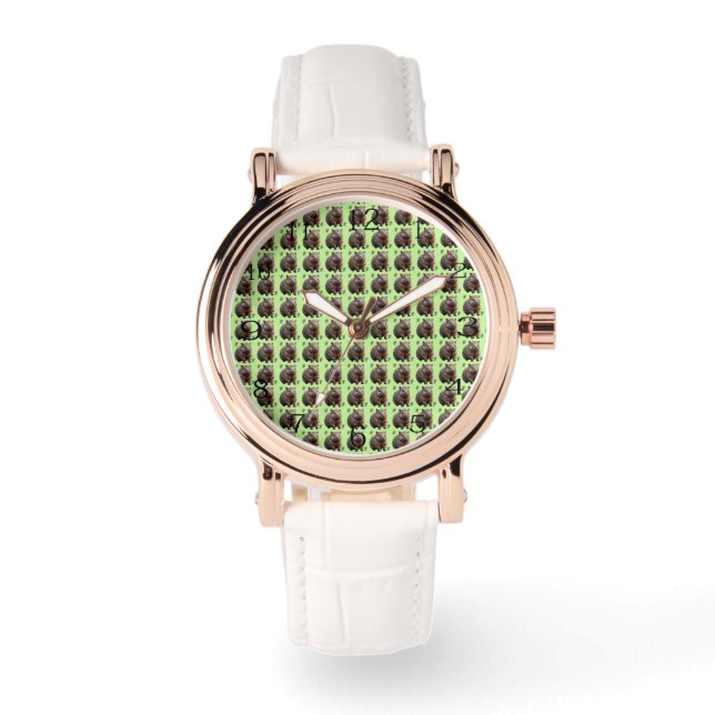 Montre Brickwork Burrow : Une toile verte de Wombat, (Recto)