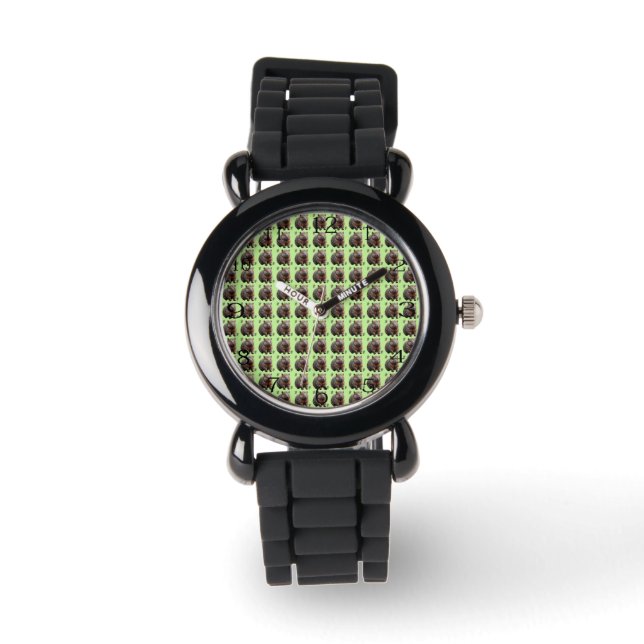 Montre Brickwork Burrow : Une toile verte de Wombat, (Recto)
