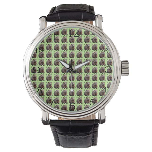 Montre Brickwork Burrow : Une toile verte de Wombat, (devant)